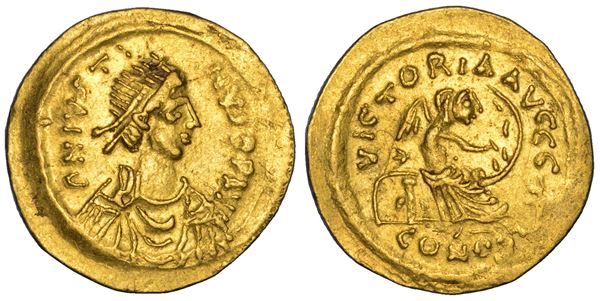 GIUSTINO II, 565–578. Semisse, anni 565–578.