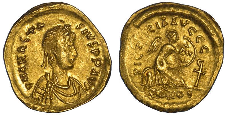 ANASTASIO I, 491–518. Semisse, anni 492–507. Costantinopoli.  - Asta Numismatica - Cambi Casa d'Aste