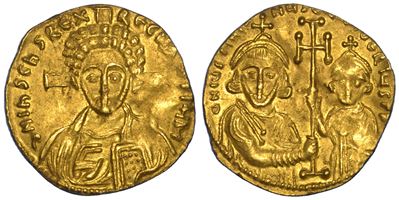 Giustiniano II e Tiberio, Semisse, Costantinopoli (705–711)