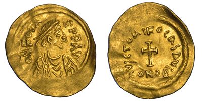 Focas, Tremisse 602-610 d.C., Costantinopoli