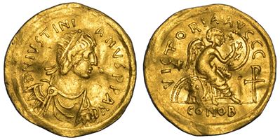 Giustiniano I, Semisse (527-552), Costantinopoli