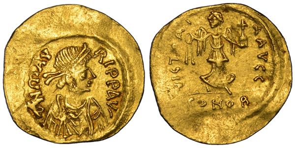 MAURIZIO TIBERIO, 582-602. Semisse. Costantinopoli.