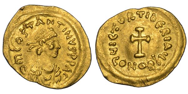 TIBERIO II COSTANTINO, 578–582. Tremisse. Costantinopoli.