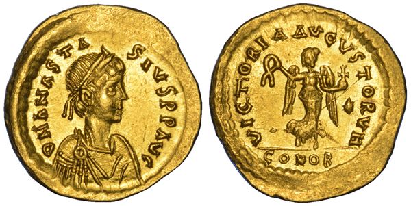 ANASTASIO I, 491-518. Tremisse. Costantinopoli.
