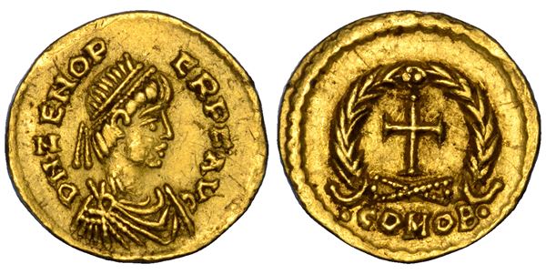 OSTROGOTI. ODOACRE, 476-493. Tremisse in nome di Zenone. Roma.