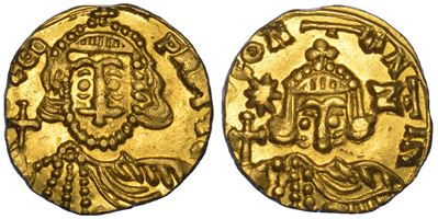 Leone III l’Isaurico e Costantino V, Tremisse, oro, Roma
