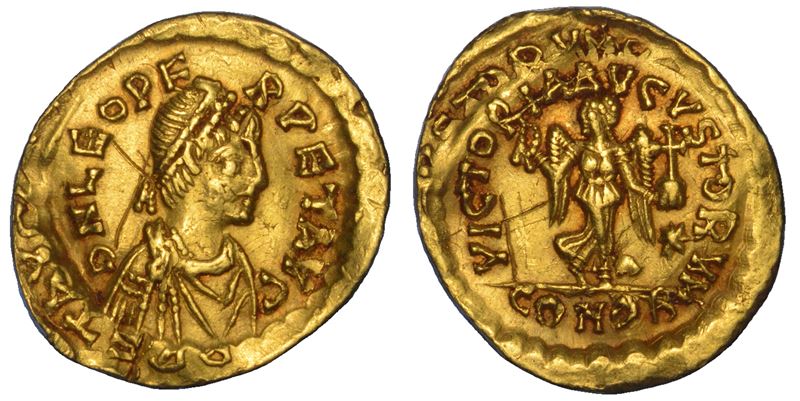 LEONE I, 457-474. Tremisse. Costantinopoli.  - Asta Numismatica - Cambi Casa d'Aste