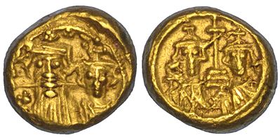 Costantino II, Costantino IV, Eraclio e Tiberio, Solido, Cartagine (659–668)