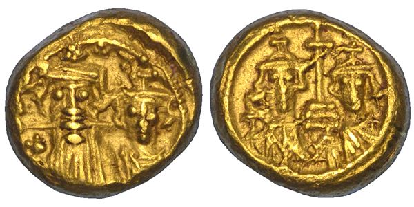 COSTANTE II, COSTANTINO IV, ERACLIO E TIBERIO, 659-668. Solido. Cartagine.