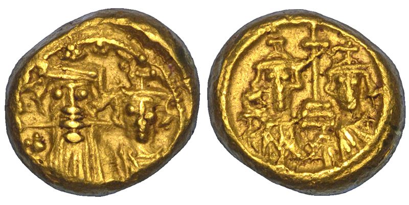 COSTANTE II, COSTANTINO IV, ERACLIO E TIBERIO, 659-668. Solido. Cartagine.  - Asta Numismatica - Cambi Casa d'Aste