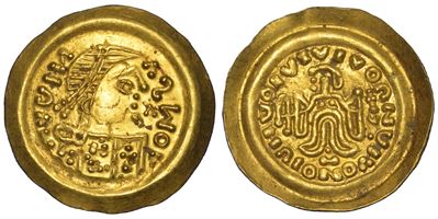 Longobardi, Tremisse pseudo-imperiali (Italia centrale?), 568–690