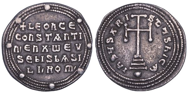 LEONE VI il SAGGIO E COSTANTINO VII, 886-912. Miliaresion, anni 908-912. Costantinopoli.