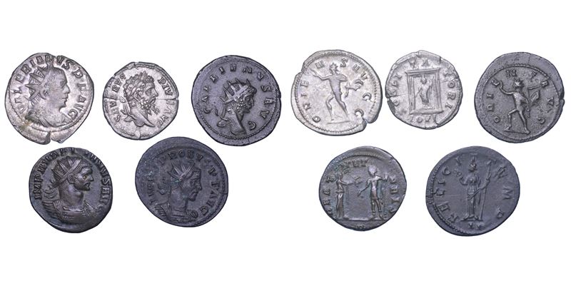 IMPERO ROMANO. Lotto di cinque monete.  - Asta Numismatica - Cambi Casa d'Aste