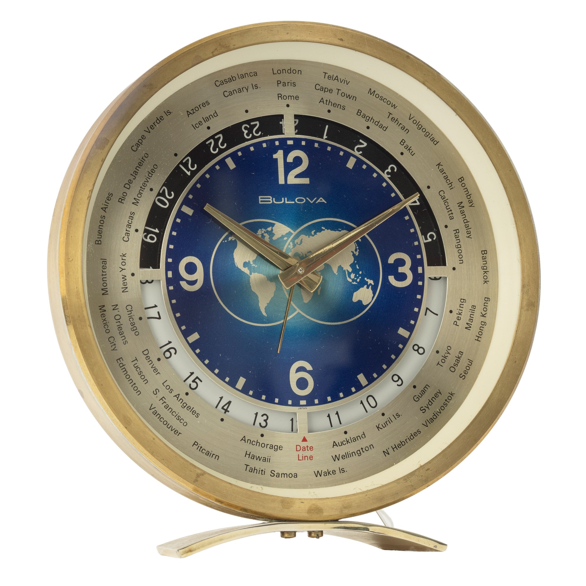 Bulova - Orologio da tavolo “World Time” con 24 fusi orari