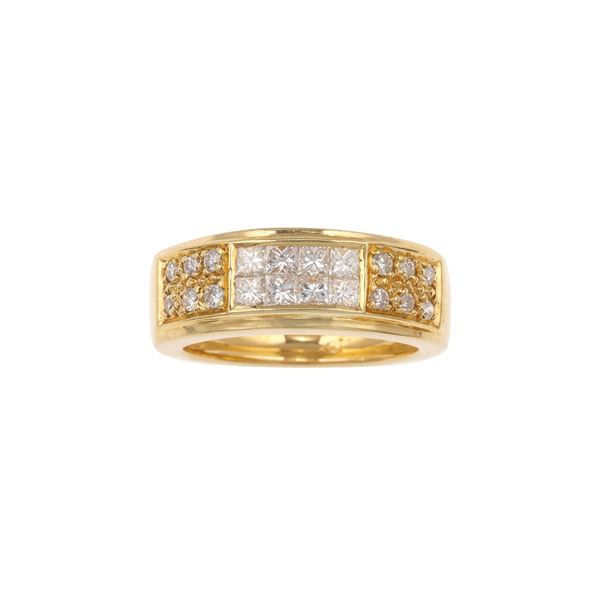 Diamond and gold ring