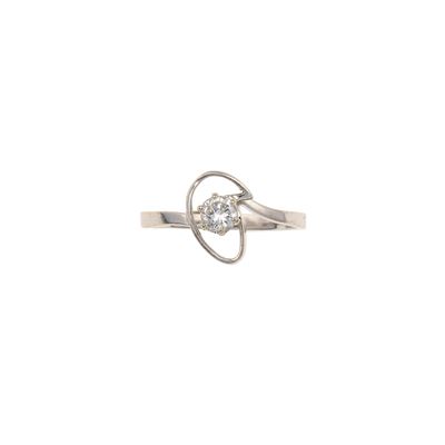 Anello in oro bianco 750/1000 con diamante taglio brillante (ct 0,25 circa)
