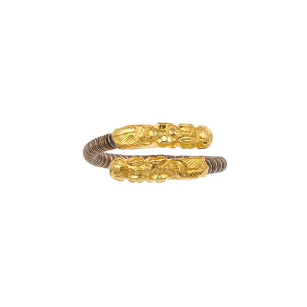 Gold and steel ring