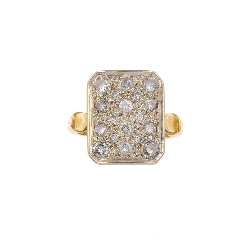 Anello con diamanti per totale ct 0.50 circa  - Asta Gioielli, argenti, arredi e oggetti d'arte. Un lascito per finalità benefiche - I - Cambi Casa d'Aste