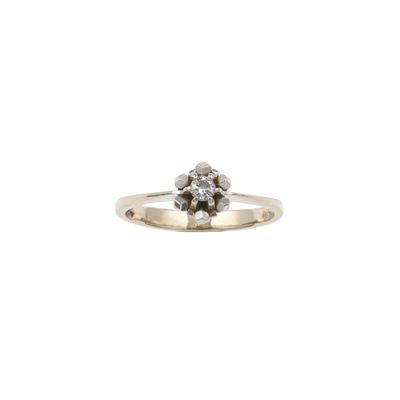 Anello con piccolo diamante, in oro bianco 750/1000 (mis. IT 9)