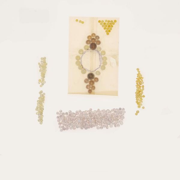 Collection of diamonds, brilliant-cut and mixed color, for a total weight of approximately 40.00 carats