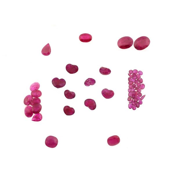 Collection of unmounted rubies, of various shapes and treatments, with a total weight of approximately 162.00 carats