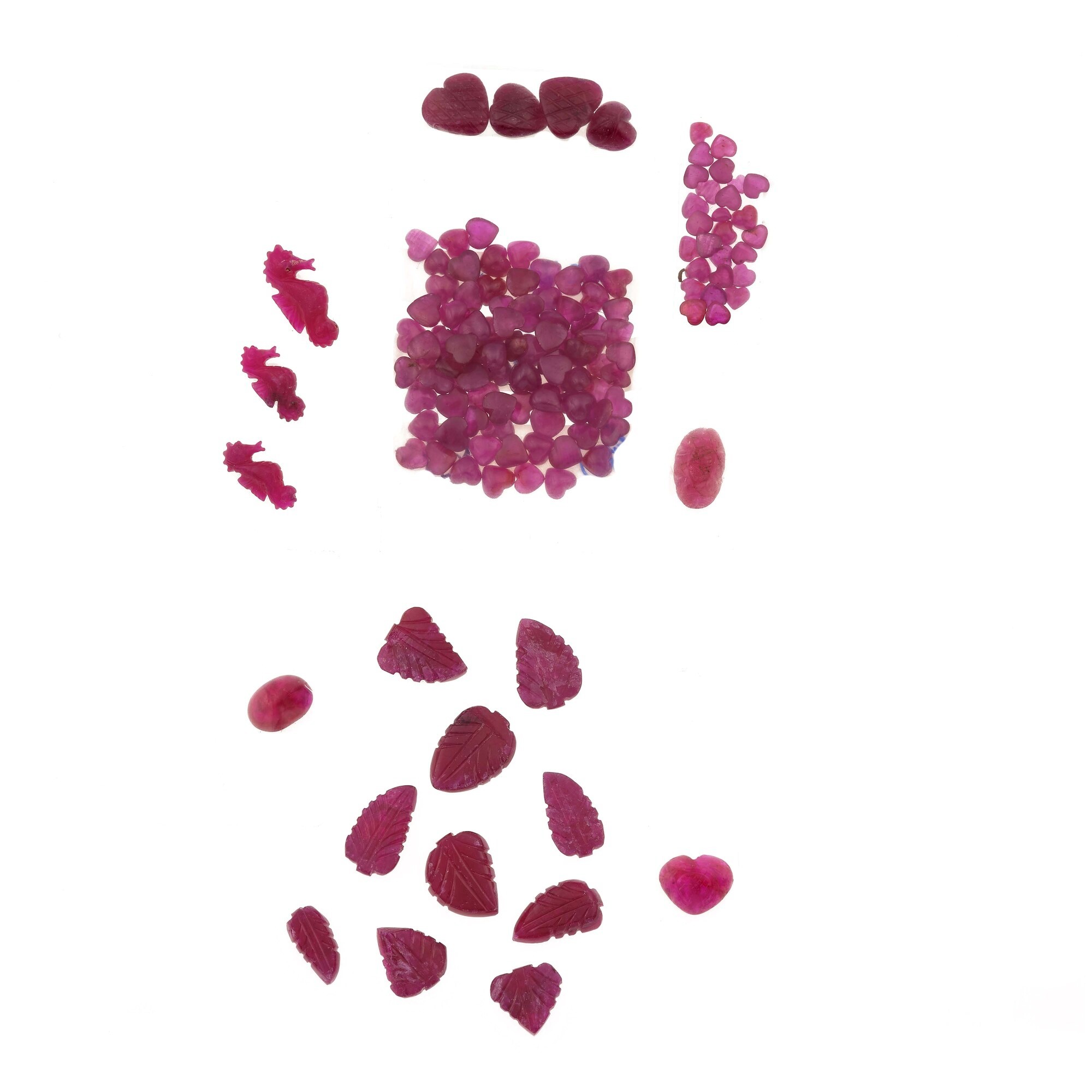 Lotto di rubini, taglio misto (trattati e non), per tot. ca. 370,00 ct