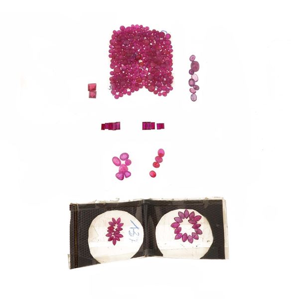Collection of unmounted rubies, of various shapes and treatments, with a total weight of approximately 40.00 carats