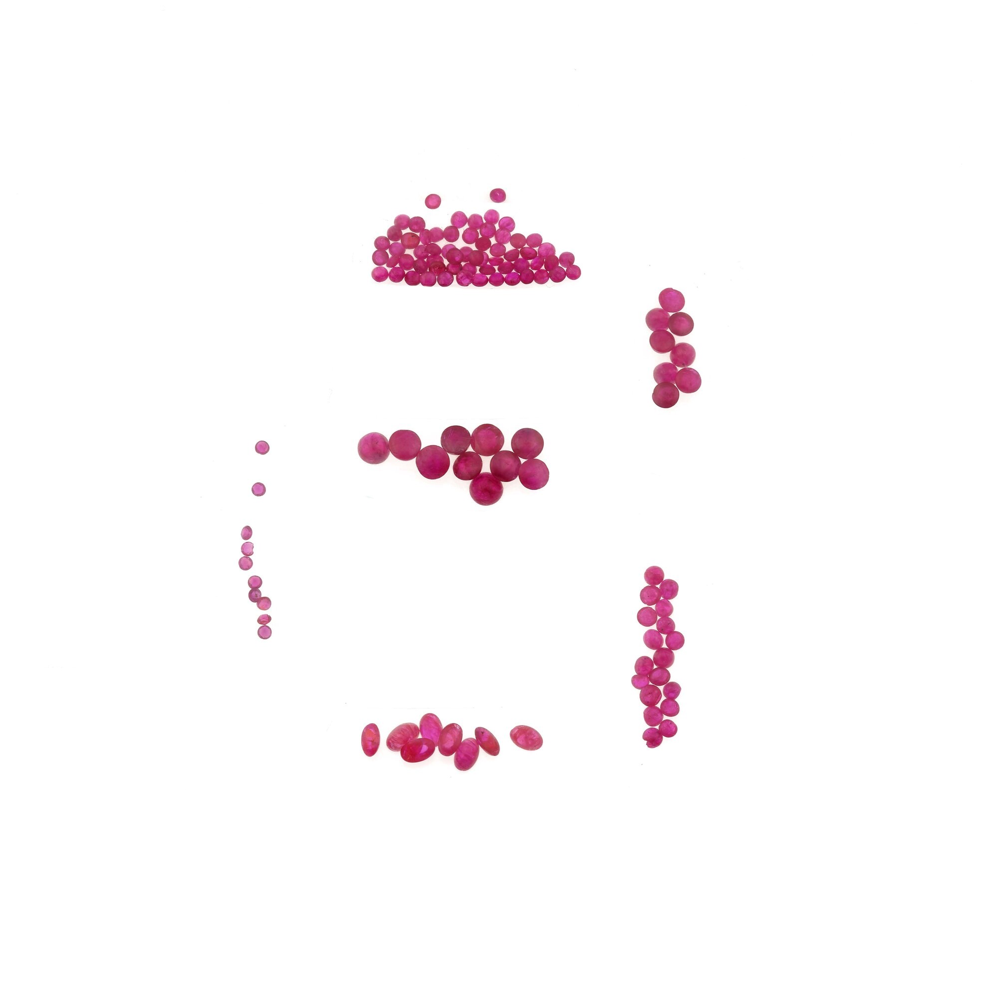 Lotto di rubini, taglio misto, pietre trattate e non, ca. 90 ct totali
