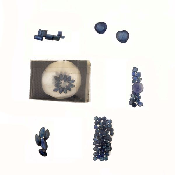 Collection of unmounted multicolored corundum, of various shapes and treatments, with a total weight of approximately 85.00 carats