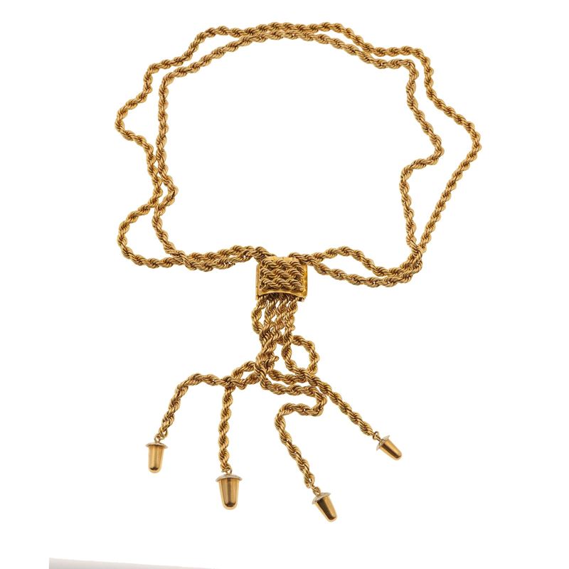 Gold necklace  - Auction Jewellery, silverware, furnishings, and objets d'art. A charitable bequest. - I - Cambi Casa d'Aste