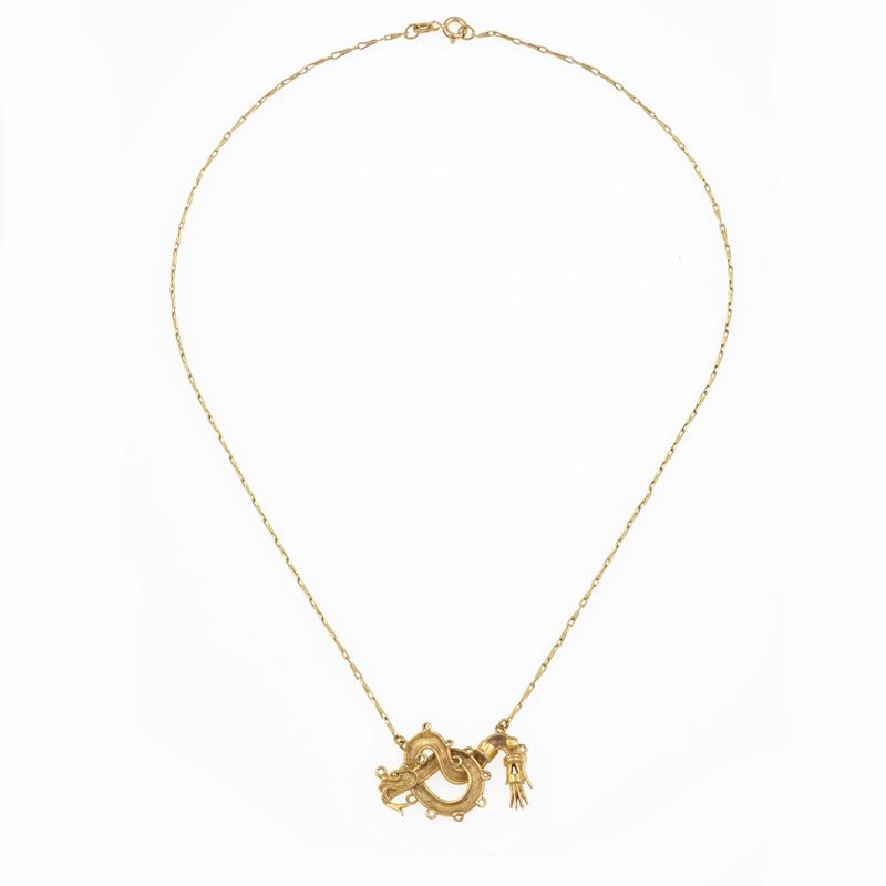 Gold chain  - Auction Jewellery, silverware, furnishings, and objets d'art. A charitable bequest. - I - Cambi Casa d'Aste