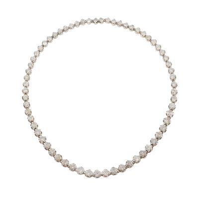 Rivière con diamanti, montatura in oro bianco 750/1000