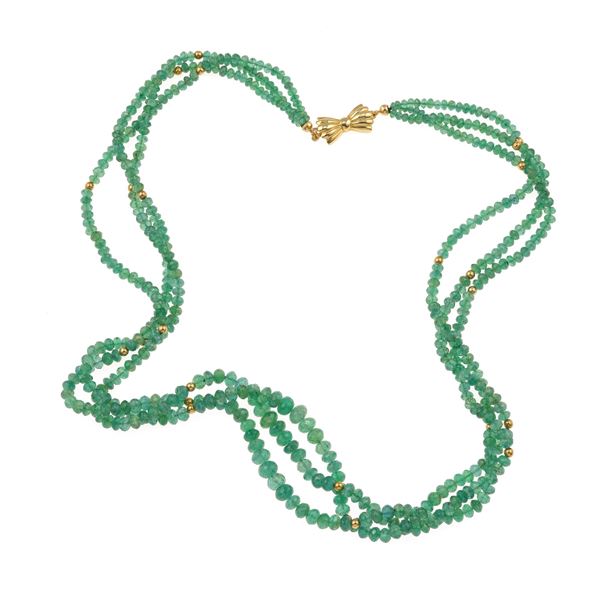 Emerald and gold necklace