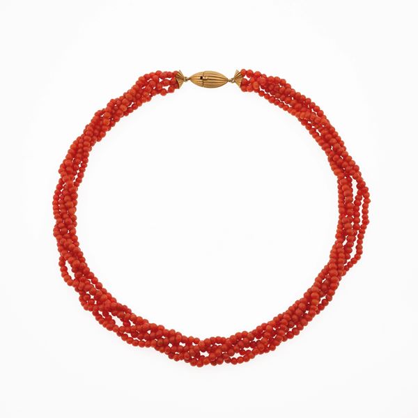 Coral and gold necklace