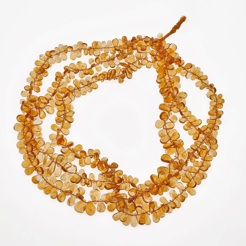Strands of citrine quartz  - Auction Jewellery, silverware, furnishings, and objets d'art. A charitable bequest. - I - Cambi Casa d'Aste