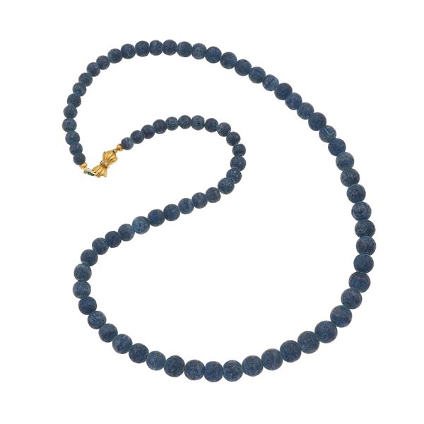 Tinted madrepore and gold necklace