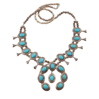 Argento 925, Collana con turchese tinto