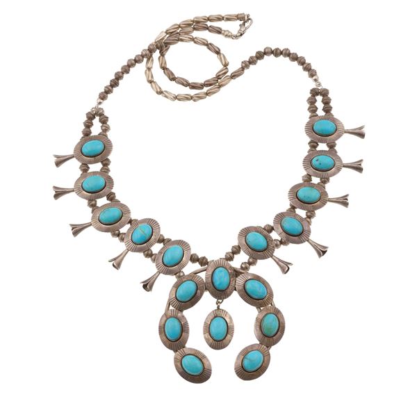 Turquoise and silver necklace