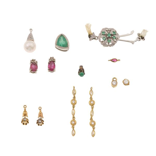 Remaining jewelry inventory featuring emeralds, rubies, pearls, and small diamonds