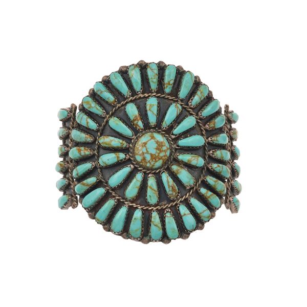 Turquoise and silver cuff bracelet