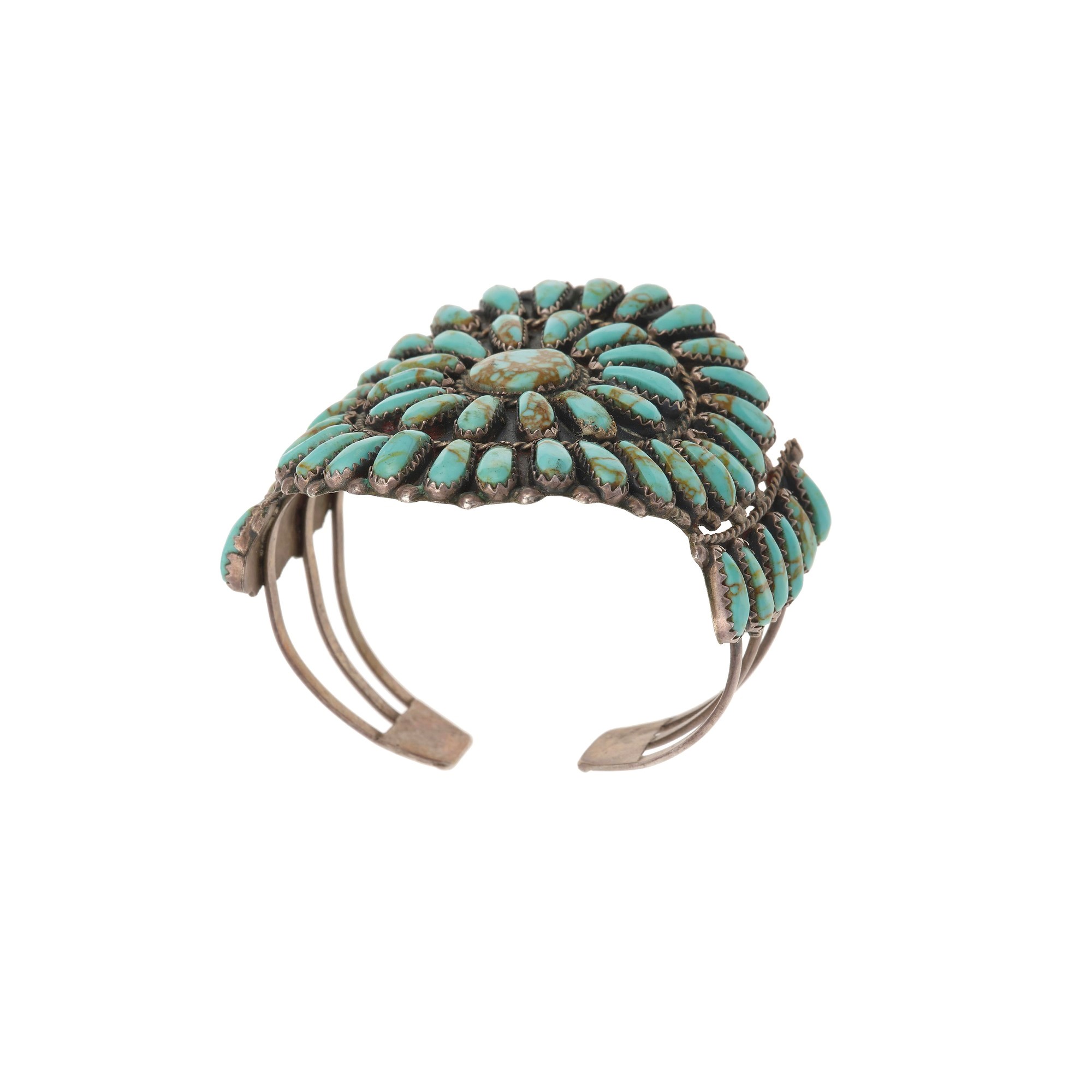 Bracciale etnico in argento 925 con turchese