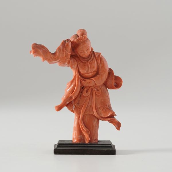 Small coral lady figure