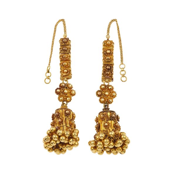 Pair of 22Kt gold earrings