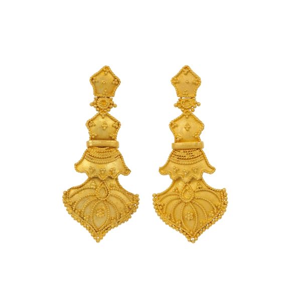 Pair of gold earrings