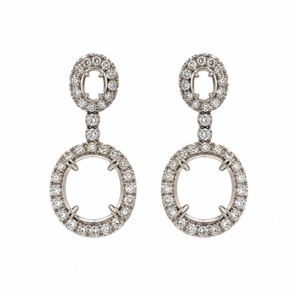 Diamond-set gold earrings mounts