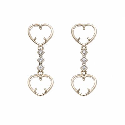 Montatura per orecchini con diamanti in oro bianco 750/1000