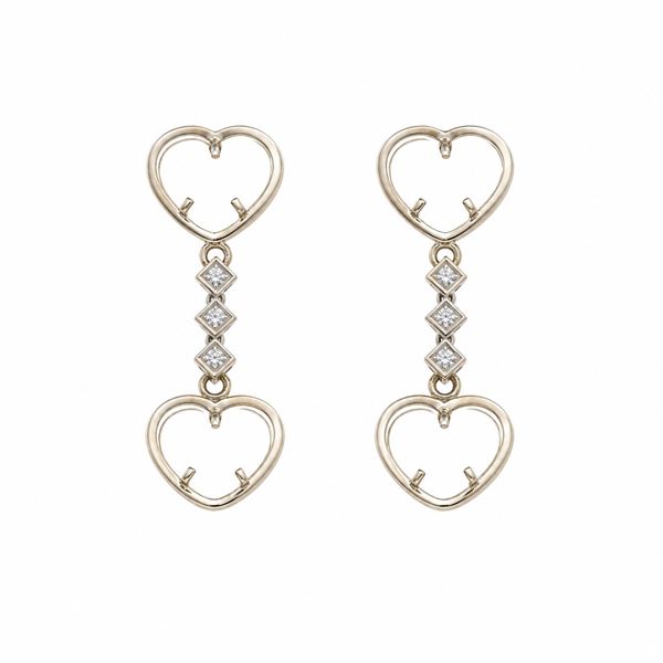 Diamond-set gold earrings mounts
