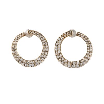 Orecchini a cerchio in oro bianco 750/1000 con diamanti