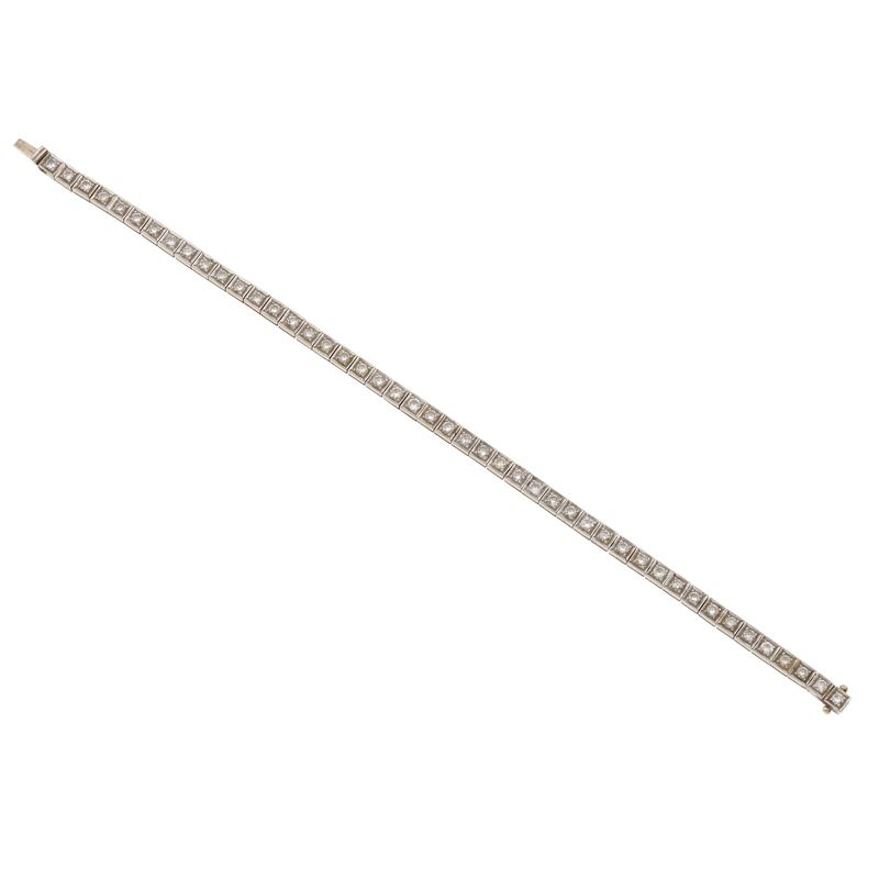 Diamond and gold line bracelet  - Auction Jewellery, silverware, furnishings, and objets d'art. A charitable bequest. - I - Cambi Casa d'Aste