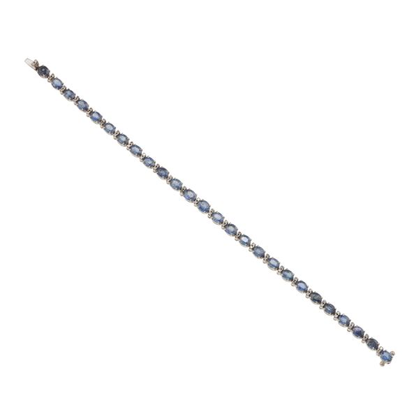 Sapphire, diamond and gold bracelet